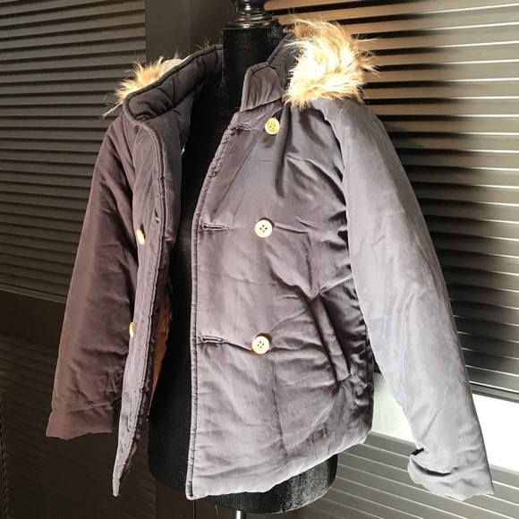 Honey Bee Double Breasted Blue Coat, Removable Hood, Nice, Thick & Soft, Size 15 - Picture 3 of 16